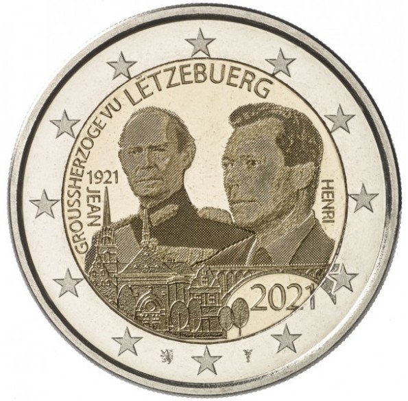 Λουξεμβούργο - 2 ευρώ, 100ή επέτειος γέννησης Δούκα Ιωάννη, 2021 (photo)