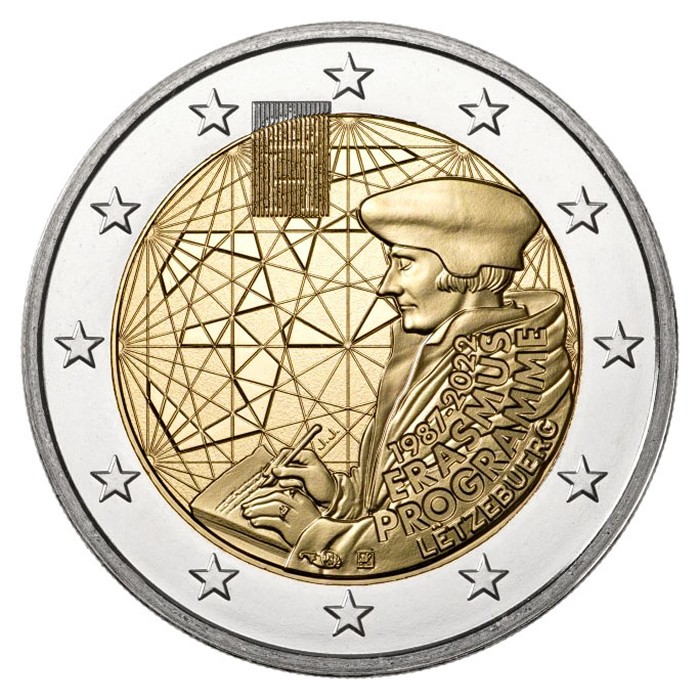Luxemburg – 2 Euro, ERASMUS PROGRAMME, 2022 (BU)