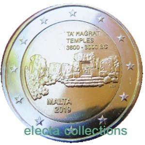 Malta – 2 Euro, Hagrat Temples, 2019 (unc)