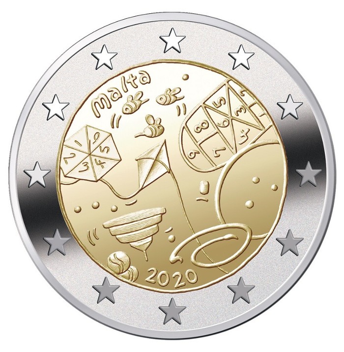 Malta - 2 Euro, Kinderspiele, 2020 (coin card MdP)