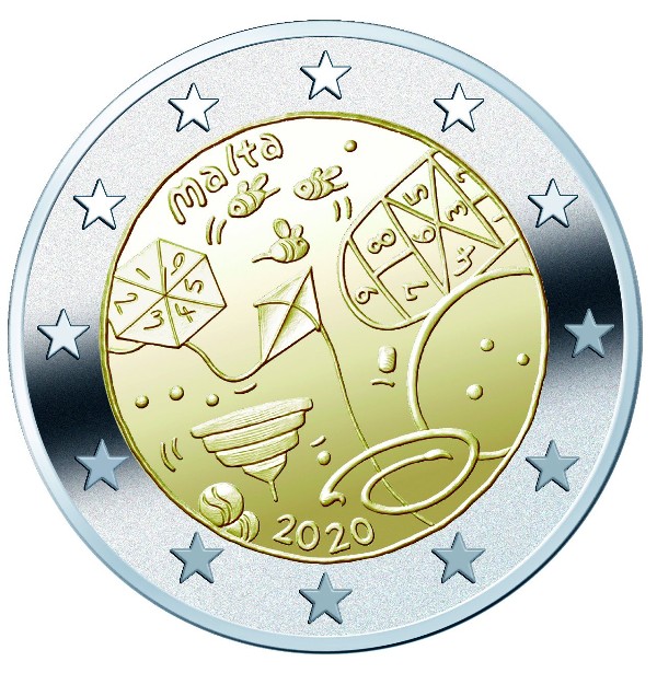 Malta - 2 Euro, Giochi per bambini, 2020 (rolls 25 coins)