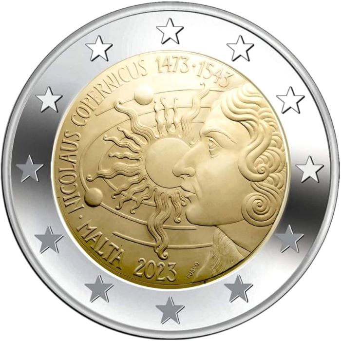 Malta – 2 Euro, Nikolaus Kopernikus, 2023 (blister)