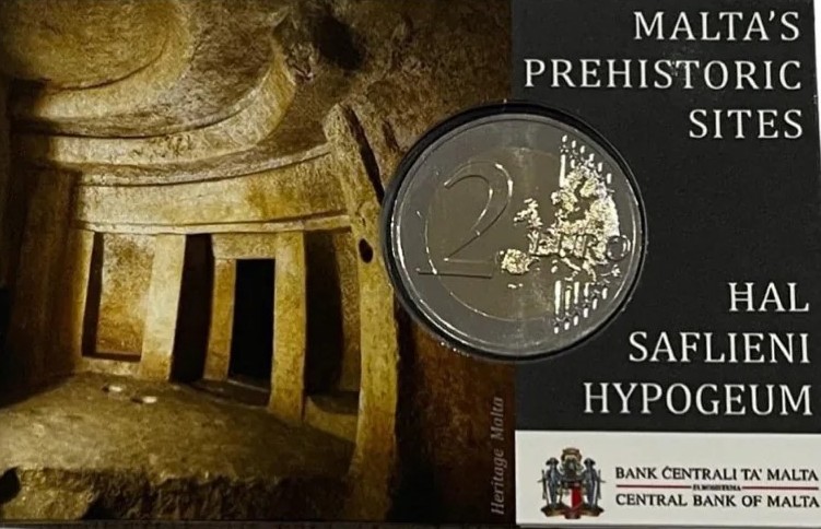 Malta - 2 Euro, Hal Saflieni Hypogeum, 2022 (coin card)