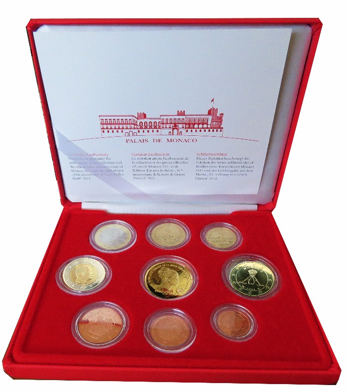 Monaco - Euro coins, Official coin Set 2012 (PROOF)