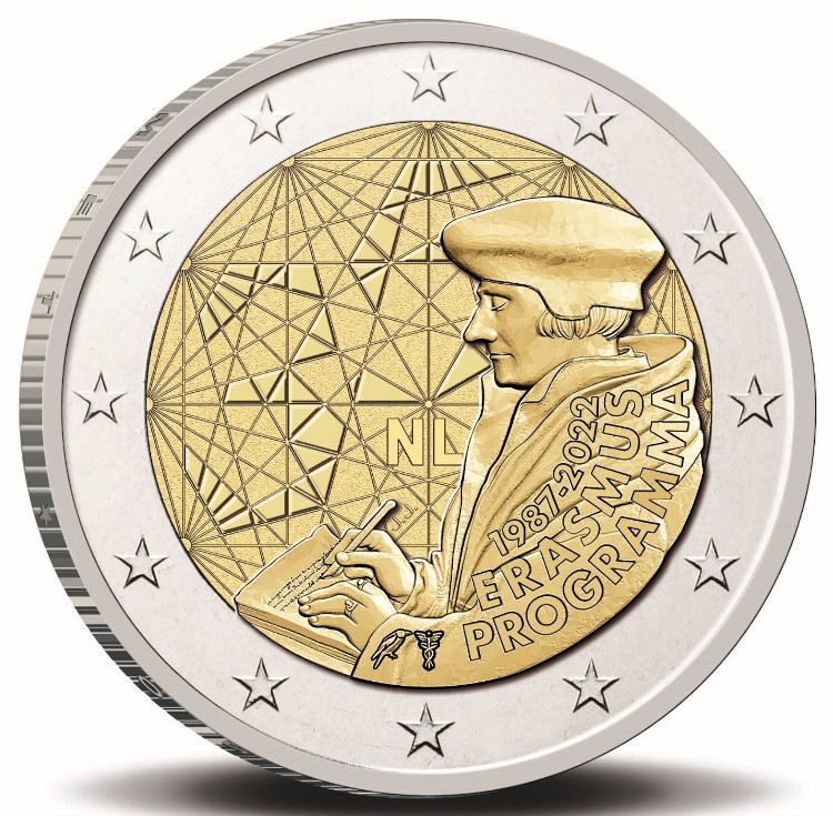 Paises Bajos - 2 Euro, ERASMUS PROGRAMME, 2022 (coin card)