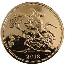 Regno Unito - Elizabeth II, Gold Sovereign BU, 2018