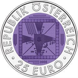 Osterreich - 25 Euro AgNiob BU, 50 years Television, 2005