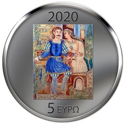 Grecia - 5 Euro argento proof, THEOPHILOS, 2020 (blister)