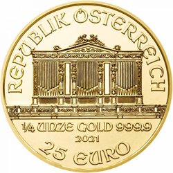 Αυστρία - 25 Ευρώ, Vienna Philharmonic χρυσό 1/4 oz, 2021