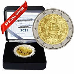 Greece – 2 Euro, 200 YEARS GREEK REVOLUTION, 2021 (proof)