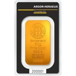 Gold Bar Argor-Heraeus 50 gramms 999.9/1000