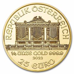 Αυστρία - 25 Ευρώ, Vienna Philharmonic χρυσό 1/4 oz, 2022
