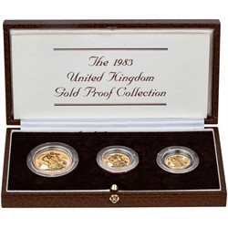 Gran Bretana - Gold Proof Sovereign Three Coin Set, 1983