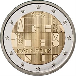 Slowenien - 2 euro, Joze Plecnik, 2022