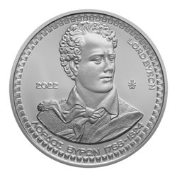 Grecia - 10 euro silver 1 Oz, LORD BYRON, 2022