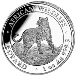 Somalia - Silver coin 1 oz, Leopard, 2022 (proof)