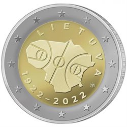 Lituania - 2 Euro, 100 years of basketball, 2022