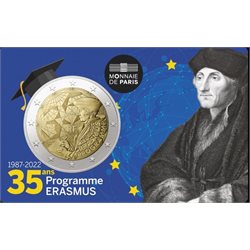 France – 2 Euro, ERASMUS PROGRAMME, 2022 (coin card)