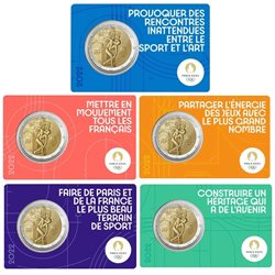 Frankreich – 2 Euro, OLYMPIC GAMES, 2022 (set 5 coin cards)