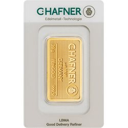 Gold Bar C. Hafner 20 gramms 999.9/10002, 2023