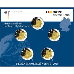Alemania - 2 Euro, Hamburgo, 2023 (A,D,F,G,J)