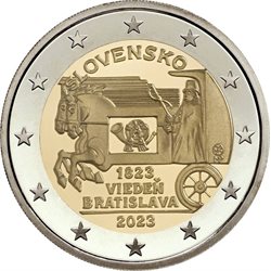 Slovakia – 2 Euro, Horse Drawn Mail, 2023 (bag of 10)