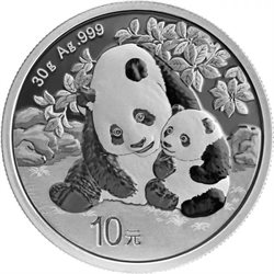 China - Moneda de plata BU 30g, Panda, 2024