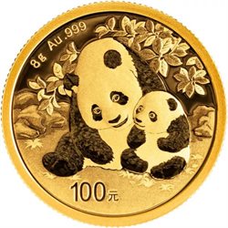 Cina - Gold coin BU 8g, Panda, 2024 (Sealed)