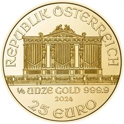 Austria - 25 Euro, Filarmonica de Viena, oro 1/4 oz, 2024