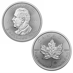 Canada - Moneda de plata BU 1 oz, Maple Leaf, 2024 (KING)