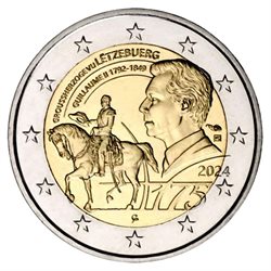 Λουξεμβούργο -  2 Ευρώ, William II, 2024 (BU in caps)