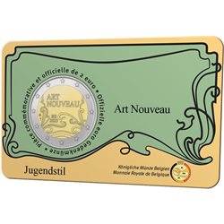 Belgium – 2 Euro, 130 years of Art Nouveau, 2023 (coin card)