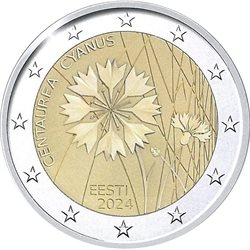 Estonie - 2 Euro, National flower, the cornflower, 2024