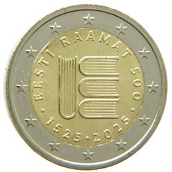 Estonia – 2 Euro, 500 years of books in Estonian, 2025