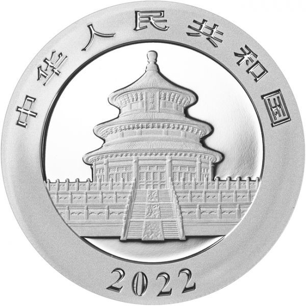 China - Moneda de plata BU 30g, Panda, 2022