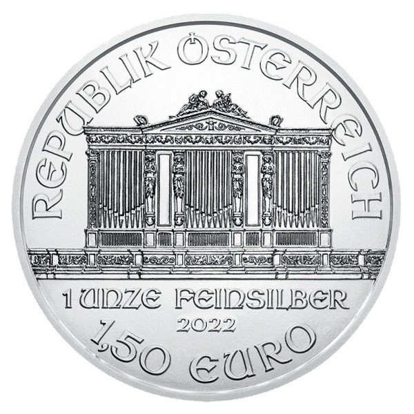 Austria - 1,50 Euro de plata, Filarmonica de Viena, 2022