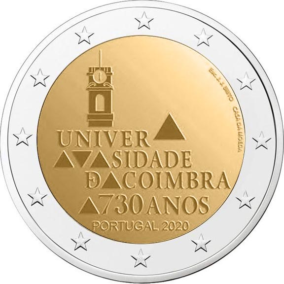 Portugal - 2 Euro, Université de Coimbra, 2020