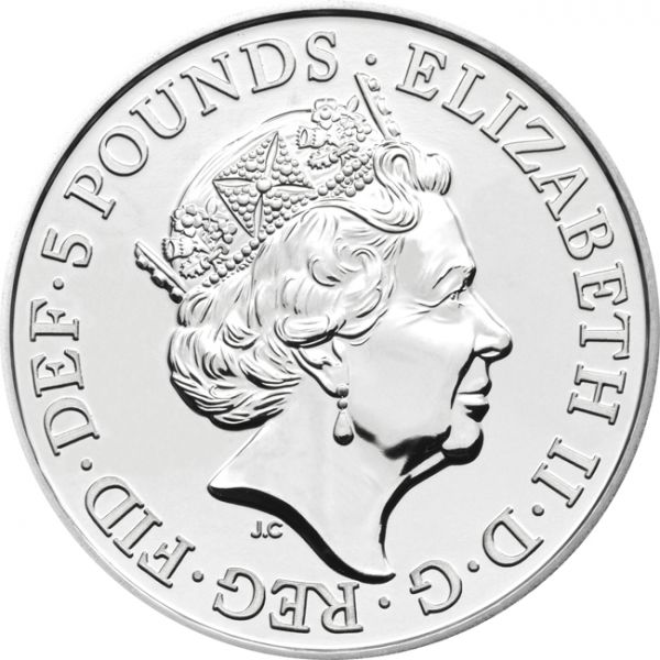 Great Britain -  5 pounds, Queens Beasts, 2021 (completer)