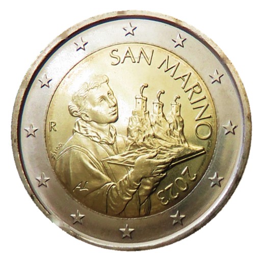 San Marino – 2 Euro, portrait  St. Marino, 2023