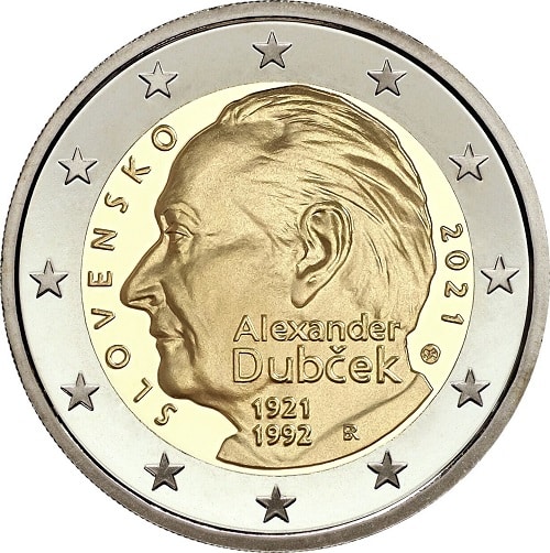 Eslovaquia - 2 Euro, Alexander Dubček, 2021