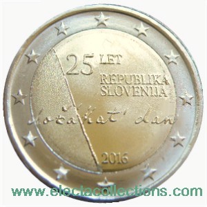 Slovénie  - 2 euro, 25e anniversaire de l'Indépendance, 2016
