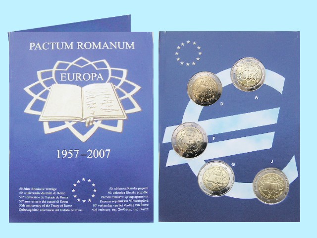 Deutschland - 2 Euro, Treaty of Rome, 2007  (A,D,F,G,J)