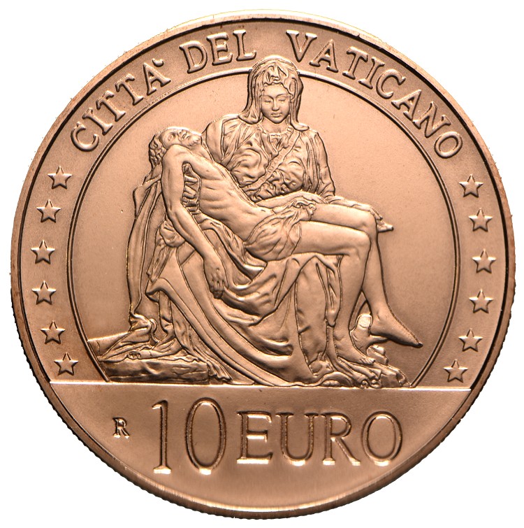 Βατικανό -  10 Ευρώ, PIETA (ΤΟΥ ΜΙΧΑΗΛ ΑΓΓΕΛΟΥ), 2020 (χάλκινο)