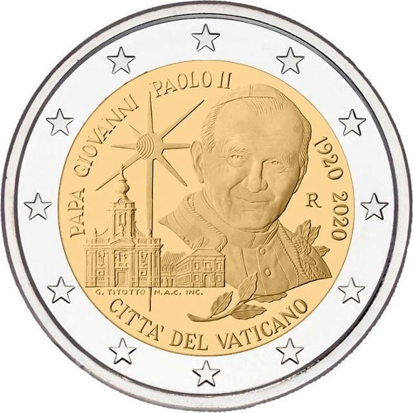 Vatican - 2 Euro, Saint John Paul II, 2020 (blister)