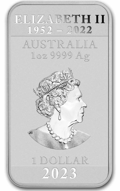 Australia - Silver coin BU 1 oz, Dragon rectangular, 2023