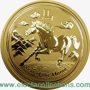 Australia - moneta d'oro 1/2 oz, anno del cavallo 2014