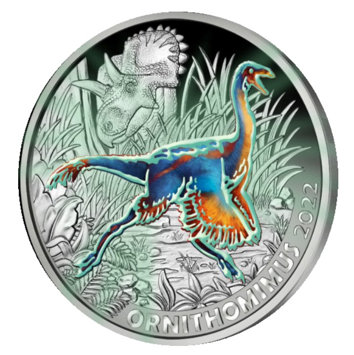 Austria -3 Euro, Ornithomimus velox, 2022