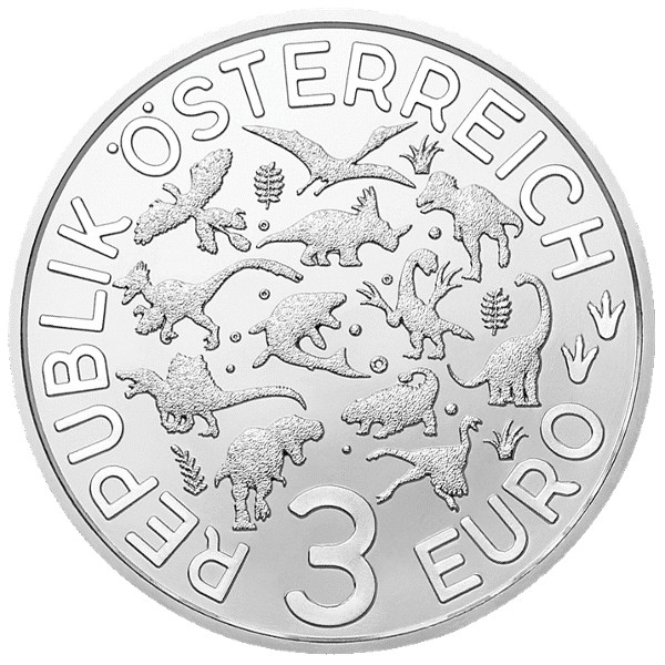 Autriche - 3 Euro, Ankylosaurus, 2020
