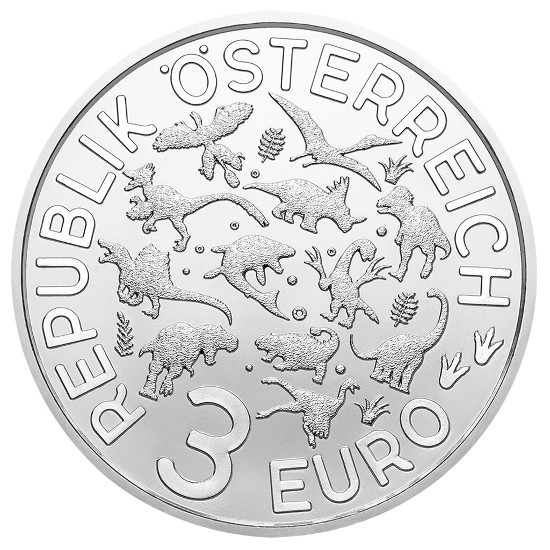 Austria – 3 Euro, Spinosaurus, 2019
