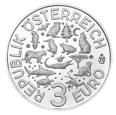 Austria -3 Euro, Creature colorate, la rana, 2018